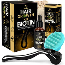 Load image into Gallery viewer, Derma Roller for Hair Growth, Biotin Hair Growth Oil Serum, Hair Scalp Massager Helps absorb Hair Growth Oil Serum, Hair Loss Treatment Kit
