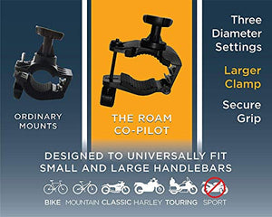 Roam Universal Premium Bike Phone Mount for Motorcycle - Bike Handlebars, Adjustable, Fits iPhone 11, X, XR, 8 | 8 Plus, 7 | 7 Plus, 6s Plus | Galaxy, S10, S9, S8, Holds Phones Up to 3.5" Wide