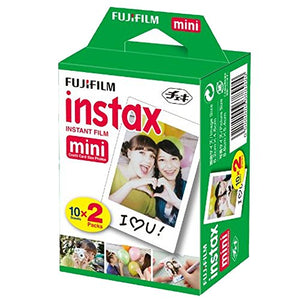 Fujifilm Instax Mini 11 Instant Camera + Fujifilm Instax Mini Twin Pack Instant Film (16437396) + Single Pack Rainbow Film + Case + Travel Stickers (Sky Blue)