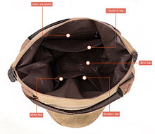 Load image into Gallery viewer, xiaoxiongmao Large Pocket Casual Women's Shoulder Cross body Handbags Canvas Leather Bags Blue
