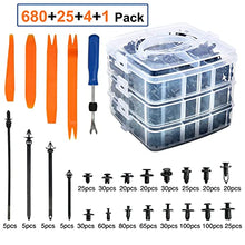 Load image into Gallery viewer, Kurala 680 PCS Car Push Retainer Clips 16 Most Popular Sizes Nylon Bumper Push Fasteners Rivet Clips Replacement Kit
