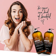 Load image into Gallery viewer, Botanic Hearth Argan Oil Shampoo &amp; Conditioner Set (16 oz each) and Keratin Hair Serum (8 oz) Bundle
