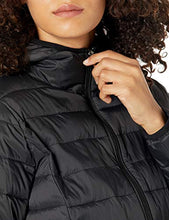 Load image into Gallery viewer, Amazon Essentials Women&#39;s Lightweight Long-Sleeve Full-Zip Water-Resistant Packable Hooded Puffer Jacket, Black, Large
