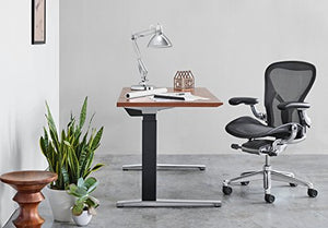 Herman Miller Aeron Task Chair: Tilt Limiter - PostureFit SL - Fully Adj Arm - Black Vinyl Armpad - Carpet Caster
