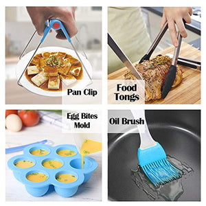 Square Air Fryer Accessories 11 pcs with Recipe Cookbook Compatible for Philips Air Fryer, COSORI and other Square AirFryers and Oven, Deluxe Deep Fryer Accessories Set of 12-8 inch