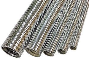 Bentley Harris ConvoShield Aluminized Nylon Wire Loom Tubing – 3/8" Inch Diameter – 39” Inch Long | Chrome Finish | Aluminum Wire Loom | High Temp. For Automotive Applications