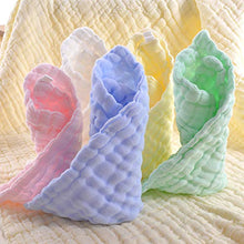 Load image into Gallery viewer, MUKIN Baby Muslin Washcloths - Natural Muslin Cotton Baby Wipes - Soft Newborn Baby Face Towel and Muslin Washcloth for Sensitive Skin- Baby Registry as Shower, 5 Pack 12x12 inches
