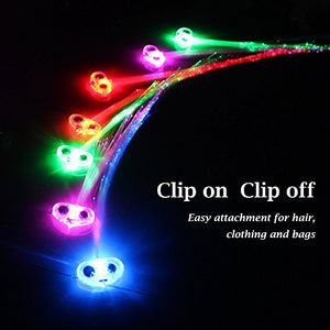 Midafon 15 Pack LED Color Changing Fiber Optic Hair Lights Barrettes Light Up Party Favors Glow Toys Supplies