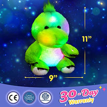 Load image into Gallery viewer, Bstaofy 11&#39;&#39; Light Up Dinosaur Stuffed Animal Glow Green T-Rex LED Plush Toy Soft Adorable Glow in The Dark Gift for Kids Toddlers on Birthday Christmas Holiday
