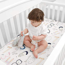 Load image into Gallery viewer, TILLYOU Microfiber Crib Sheets Set for Boys &amp; Girls, Silky Soft Toddler Sheets Printed, Breathable Cozy Baby Sheets, 28 x 52in, 2 Pack Letters &amp; Numbers
