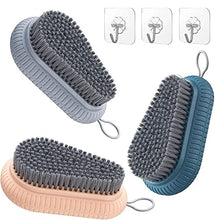 Load image into Gallery viewer, 3 Pack Scrub Brush,Soft &amp; Stiff Bristles Brush,Dish Washing Brushes,Non-Slip Good Grip Laundry Scrubber for Kitchen Sink Carpet Tile Floor Bathroom Shoes Clothes Scrubbing and Cleaning-Blue/Gray/Pink
