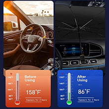Load image into Gallery viewer, SPRFUFLY Car Windshield Sun Shade Umbrella, UV Reflecting Foldable Front Car Sunshade Umbrella, Easy to Use/Store Car Umbrella Protect Vehicle from UV Rays Sun and Heat, Fit Most Vehicle(57'' x 31'')
