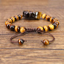 Load image into Gallery viewer, COAI Men's Good Fortune Pixiu Tiger's Eye Beaded Bracelet 10mm
