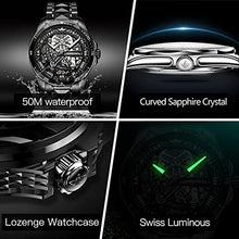 Load image into Gallery viewer, Skeleton Mens Watch Automatic Mechanical Self Winding Luxury Sapphire Crystal Tungsten Steel Waterproof Luminous Dress Wrist Watch
