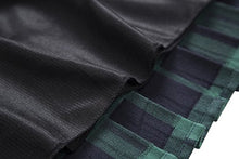 Load image into Gallery viewer, Women's Elastic Waist Plaid Pleated Skirt Tartan Skater School Uniform Mini Skirts (XX-Large, Series 5 Green)
