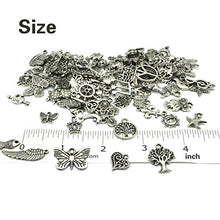 Load image into Gallery viewer, Wholesale Bulk Lots Jewelry Making Silver Charms Mixed Smooth Tibetan Silver Metal Charms Pendants DIY for Necklace Bracelet Jewelry Making and Crafting, JIALEEY 100 PCS
