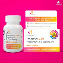 Load image into Gallery viewer, vH essentials Probiotics with Prebiotics and Cranberry Feminine Health Supplement - 60 Capsules
