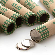 Load image into Gallery viewer, BAZIC Coin Wrappers Rolls - Dime, Made in USA, Durable Preformed Wrappers Roll Paper Coins Tubes (36/Pack), 1-Pack
