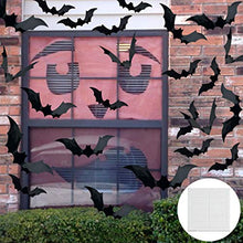 Load image into Gallery viewer, 5pack Halloween Decorations Tablecloth Runner Black Lace Round Spider Cobweb Table Cover Fireplace Mantel Scarf Spiderweb Fireplace Scarf Spider Lampshade with 36pcs Scary 3D Bat for Halloween Party
