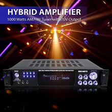 Load image into Gallery viewer, 4-Channel Home Audio Power Amplifier - w/ 70V Output - 1000 Watt Rack Mount Stereo Receiver w/ AM FM Tuner, Headphone, Microphone Input for Karaoke, Great for Commercial Entertainment Use - Pyle PT720A
