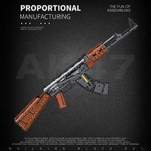 1366 Pcs Rifle AK-47 Blaster Shooting Building Bricks, Realistic Gun Mechanical Submachine Model Set, Compatible with Lego