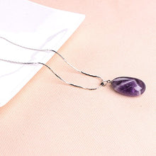Load image into Gallery viewer, iSTONE 925 Sterling Silver Purple Amethyst Ladies Pendant Necklace, Gemstone Birthstone with 18&quot; Silver Chain
