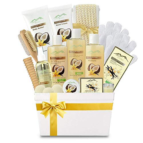 Premium Deluxe Bath & Body Gift Basket. Ultimate Large Natural Spa Basket! #1 Spa Gift Basket for Women & Bath Gift Sets for Women! Sulfate & Paraben Free Home Spa Gift Set