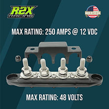 Load image into Gallery viewer, 4 Post Power Distribution Block Bus Bar Pair with Cover - Made in The USA - 250 Amp Rating - Marine, Automotive, and Solar Wiring (3/8)
