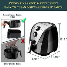 Load image into Gallery viewer, Secura Air Fryer XL 5.3 Quart 1700-Watt Electric Hot Air Fryers Oven Oil Free Nonstick Cooker w/Additional Accessories, Recipes, BBQ Rack &amp; Skewers for Frying, Roasting, Grilling, Baking (Silver)
