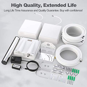 Amazboost Cell Phone Signal Booster for Home(MultiRoom)-Max Up to 8,000 sq ft | All U.S. Carriers - Verizon, AT&T, T-Mobile, Sprint & More | FCC Approved