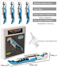 Load image into Gallery viewer, 4 Packs Professional Waiter Corkscrew Wine Openers Set,Upgraded With Heavy Duty Stainless Steel Hinges Wine Key for Restaurant Waiters, Sommelier, Bartenders (BLUE 4 Packs)
