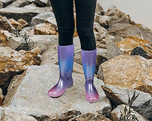 Load image into Gallery viewer, DKSUKO Women's Tall Rain Boots Waterproof Wellington Boots(11 B(M) US,Pearlescent Purple Gradient)
