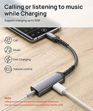 Load image into Gallery viewer, JSAUX USB C to 3.5MM Female Jack Adapter + USB C to 3.5mm Headphone and Charger Adapter (Bundle)
