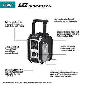 Makita XRM09B 18V LXT / 12V max CXT Lithium-Ion Cordless Bluetooth Job Site Radio, Tool Only, Black