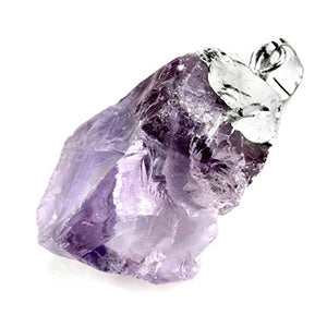 Top Plaza Reiki Healing Crystal Stone Pendant Necklace Irregular Natural Raw Amethyst Gemstone Necklaces for Womens