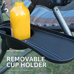 TIMBER RIDGE Oversized Zero Gravity Lounge Chair with 17 oz Sports Water Bottle, XL Padded Patio Chair with Cup Holder, Folding Reclining Lawn Chair with Adjustable Headrest, Support up to 350LBS