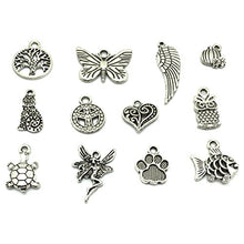Load image into Gallery viewer, Wholesale Bulk Lots Jewelry Making Silver Charms Mixed Smooth Tibetan Silver Metal Charms Pendants DIY for Necklace Bracelet Jewelry Making and Crafting, JIALEEY 100 PCS
