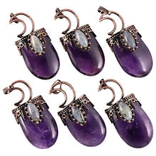 Load image into Gallery viewer, Nupuyai Vintage Amethyst Stone Pendant for Women Men, Unique Moon Necklace Oval Labradorite Jewelry
