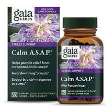 Load image into Gallery viewer, Gaia Herbs Calm A.s.A.P, Vegan Liquid Capsules, 60Count – Natural Calming Supplement to Help Reduce Occasional Anxiousness &amp; Tension, Non Drowsy, Non Habit Forming with Lavender, Holy Basil
