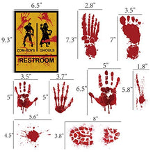 Load image into Gallery viewer, jollylife 126PCS Bloody Footprints Floor Clings - Halloween Handprint Zombie Restroom Sign Decals Vampire Party Decorations Stickers Wall Supplies（14 Sheets）
