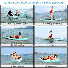 Load image into Gallery viewer, ANCHEER Inflatable Stand Up Paddle Board, Lightweight All Round iSUP with 3 Fins, Premium Accessories &amp; Carry Bag, EVA Deck, Adj Floating Paddle, Ankle Leash and Double Action Pump (Light Blue)
