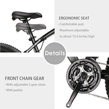 Load image into Gallery viewer, Max4out Fat Tire Mountain Bike 21 Speed Shimano Derailleur, with High Carbon Steel Frame, Double Disc Brake and Front Suspension Anti-Slip Bikes with 26 inch Wheels, Black
