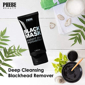 Phebe Black Mask Blackhead Remover Purifying Peel Off Mask Activated Charcoal Mask Deep Cleansing Acne removal Nose Face Pore Cleaner 1 Tube(1.76 fl oz)