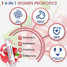 Load image into Gallery viewer, Probiotics-for-Women Prebiotics-and-Probiotics-Powder, 100-Billion-CFUs 45-Day-Supply, Women&#39;s-Probiotic with D-Mannose and Cranberry for Urinary Tract/Gut/ Digestive Health/Weight Management

