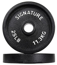 Load image into Gallery viewer, Signature Fitness Deep Dish 2-Inch Olympic Cast Iron Weight Plates with E-Coating
