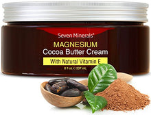 Load image into Gallery viewer, Natural Magnesium Cream for Pain Calm, Leg Cramps, Sleep &amp; Muscle Soreness. With Moisturizing Organic Cocoa Butter and Vitamin E - No Harmful Ingredients. Our USA Made Creme is Safe for Kids (8 fl oz)
