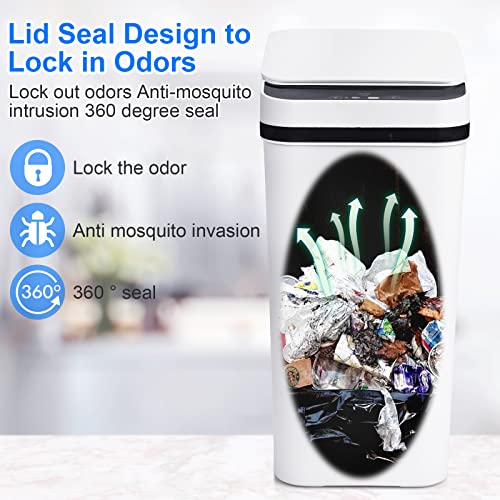 Load image into Gallery viewer, Anborry Bathroom Smart Touchless Trash Can 2.2 Gallon Automatic Motion Sensor Rubbish Can with Lid Electric Waterproof Narrow Small Garbage Bin for Kitchen, Office, Living Room, Toilet, Bedroom, RV