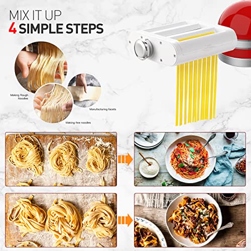Load image into Gallery viewer, Antree Pasta Maker Attachment 3 in 1 Set for KitchenAid Stand Mixers Included Pasta Sheet Roller, Spaghetti Cutter, Fettuccine Cutter Maker Accessories and Cleaning Brush