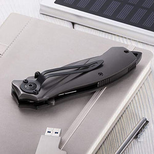 Heavy Pocket Knife for Men Best Spring Assisted Knife Folding Knife with Glass Breaker and Pocket Clip - Tactical Knofe - Camping Hunting Hiking Fishing EDC Survival Boy Scout Knife Gifts for Men 6495