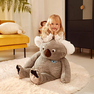 IKASA Large Koala Stuffed Animal Giant Soft Plush Toy for Kids - Cute Huge Jumbo Kawaii Fluffy Plushy Big Size Koala Fat Oversized Plushie - Gifts for Girls Boys Girlfriend (Gray, 30 inches)